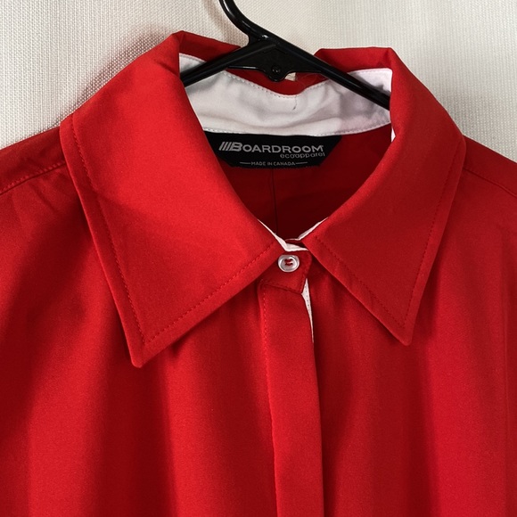 Red Blouse Ladies Button Up - Picture 3 of 8